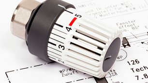 Heizkörperthermostat auf einem Papier